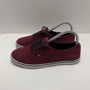 Vans Authentic Low Pro Burgundy Maroon Skate Shoes Size Men 7 Women 8.5